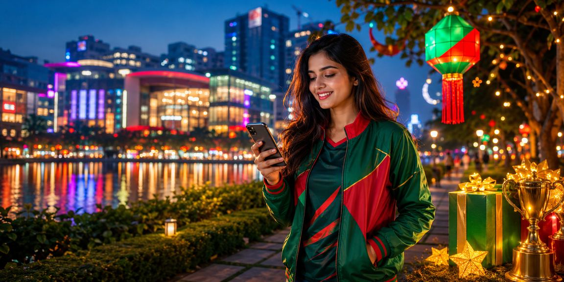 ঢাকার চা বাগানে মোবাইলে ক্রিকেট বেটিং উপভোগ করছেন একজন ব্যবহারকারী